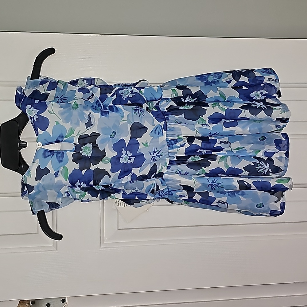 Blueberi Blvd Blue and White Floral Dress Kid Size 6 - Picture 9 of 12